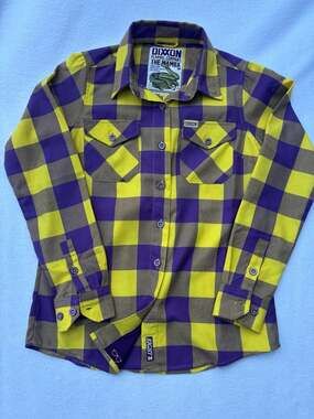 Kobe Bryant Dixxon Flannel “The Mamba” Shirt Mens Purple Gold Plaid Long Sleeve